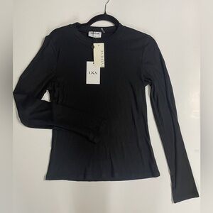 Evereve Classic Black Long Sleeve Tee